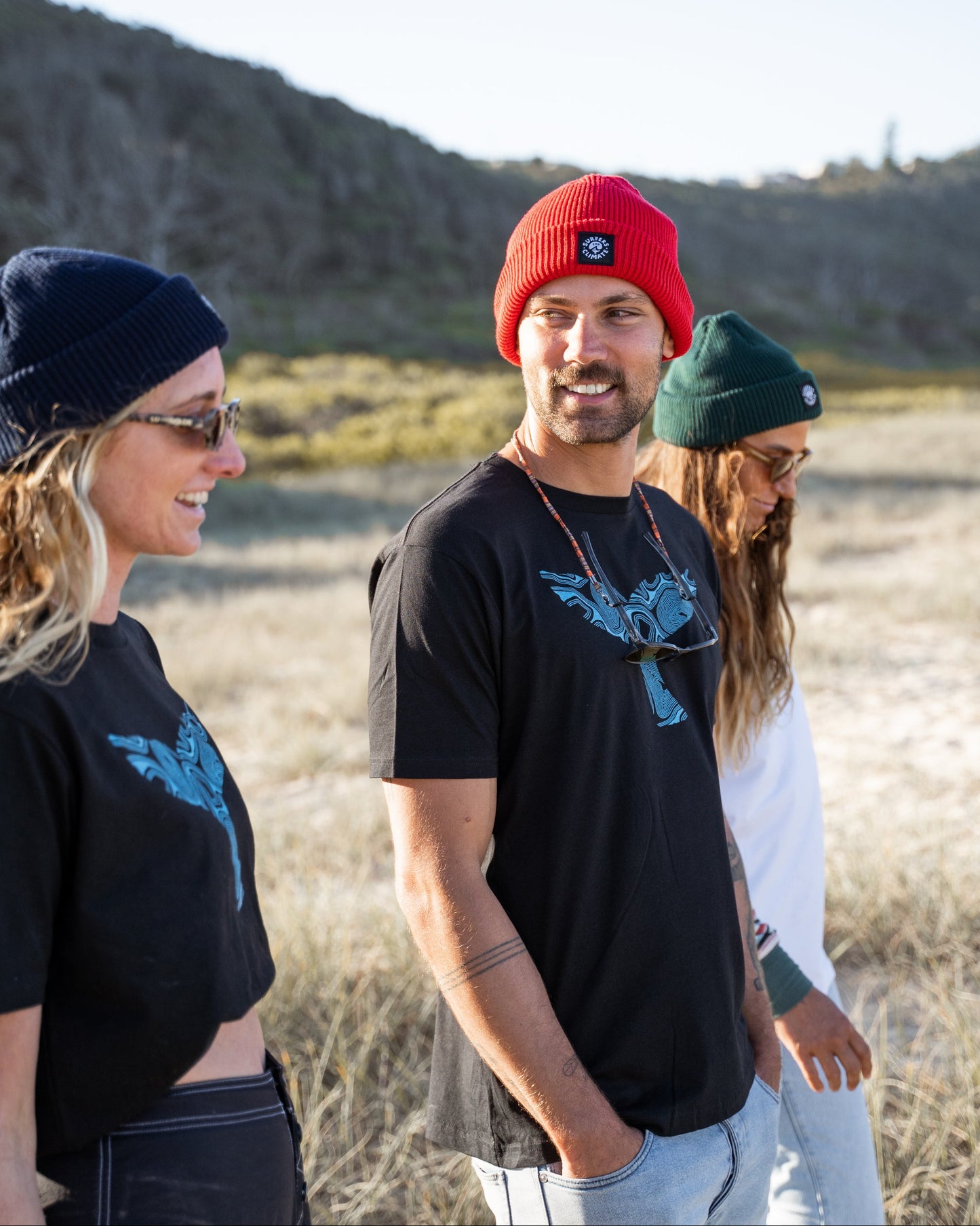 Surfers for Climate beanie made from 100% recycled plastic bottles from the Common Good Factory