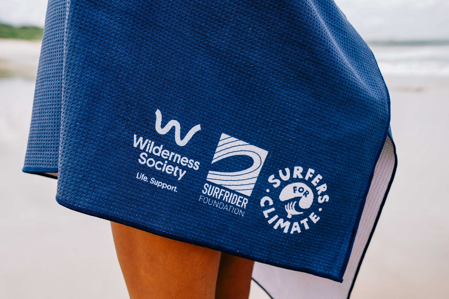Stop New Oil & Gas 100% Recycled Beach Towel. In collaboration with Wilderness Society, Surfers for Climate and Surfrider Foundation Australia - coming together to fight the threat to our beaches and oceans. To fight climate change.