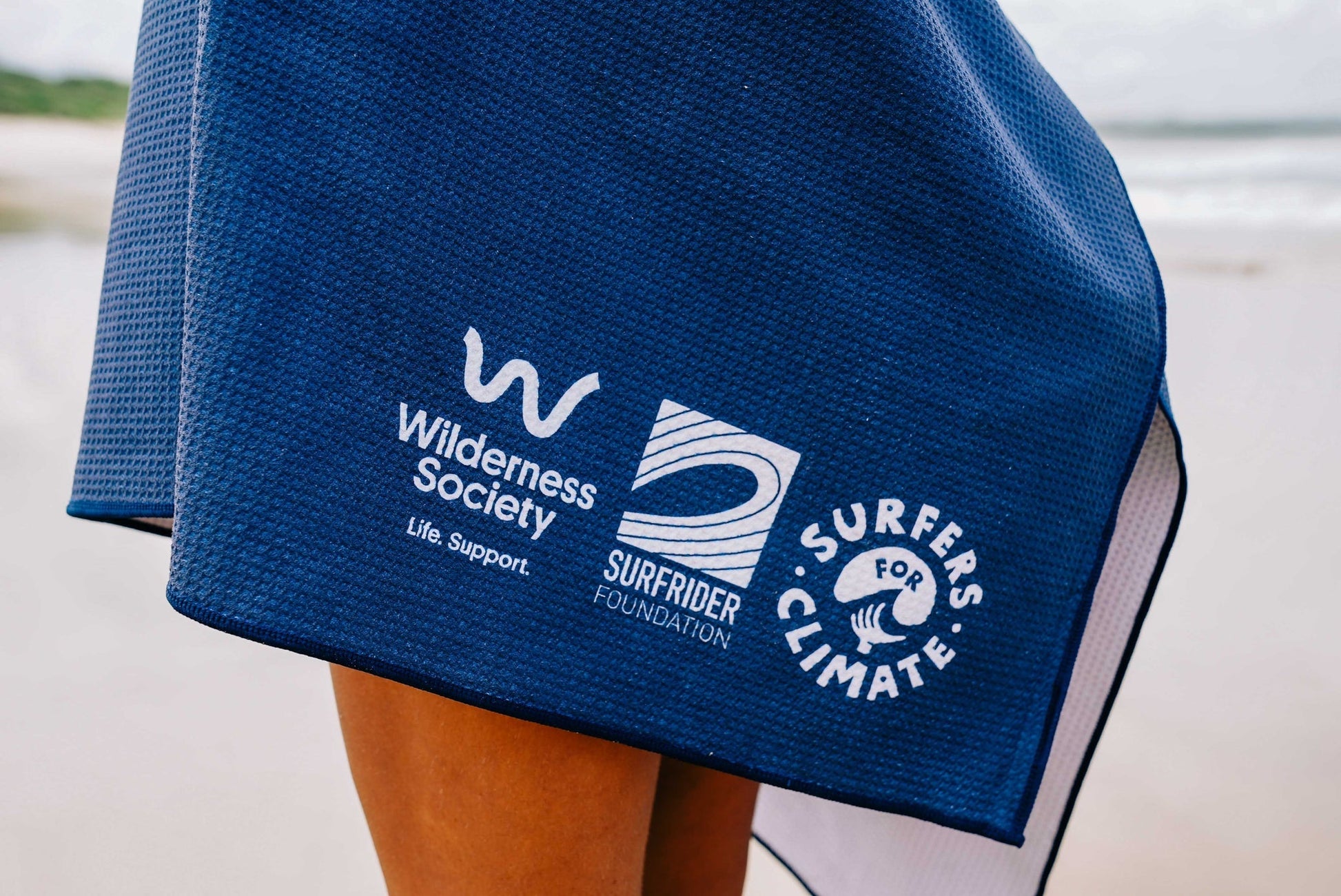 Stop New Oil & Gas 100% Recycled Beach Towel. In collaboration with Wilderness Society, Surfers for Climate and Surfrider Foundation Australia - coming together to fight the threat to our beaches and oceans. To fight climate change.