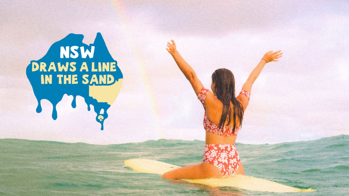 Surfers for Climate NSW Draws a line in the sand on offshore oil and gas