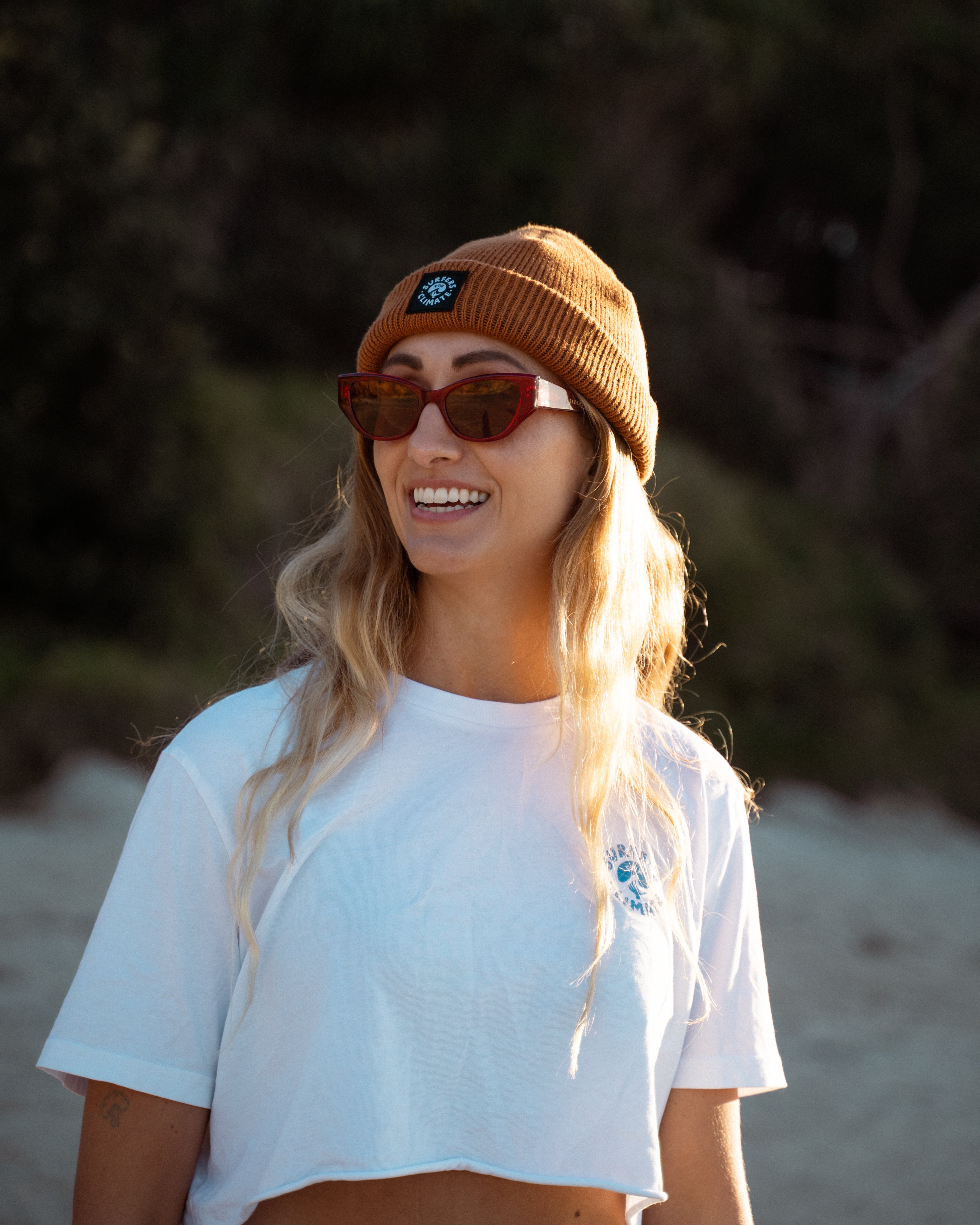 Surfers for Climate beanie made from 100% recycled plastic bottles from the Common Good Factory